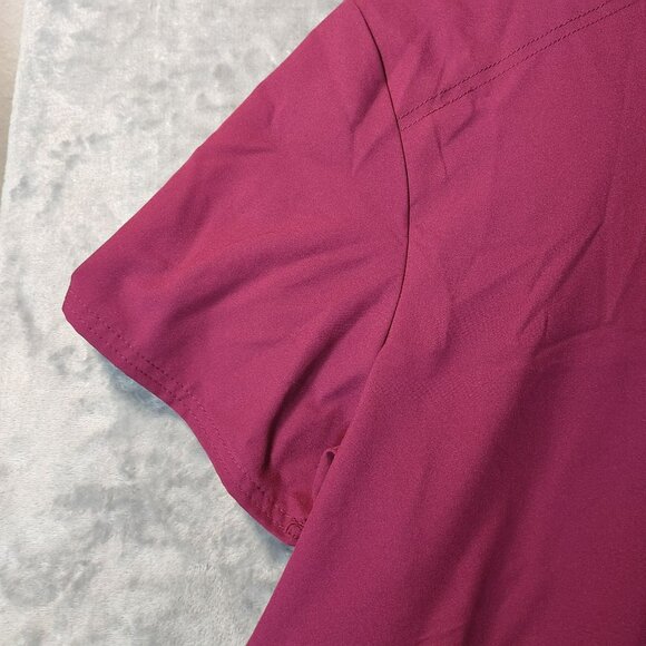 Scrubstar Womens Scrub Top 3XL Wine Short Sleeve Pocket Stretch Medical Apparel - Picture 5 of 11